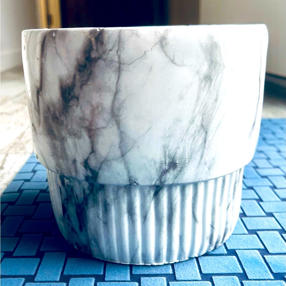 Three Hands Marble Look Planter NWT